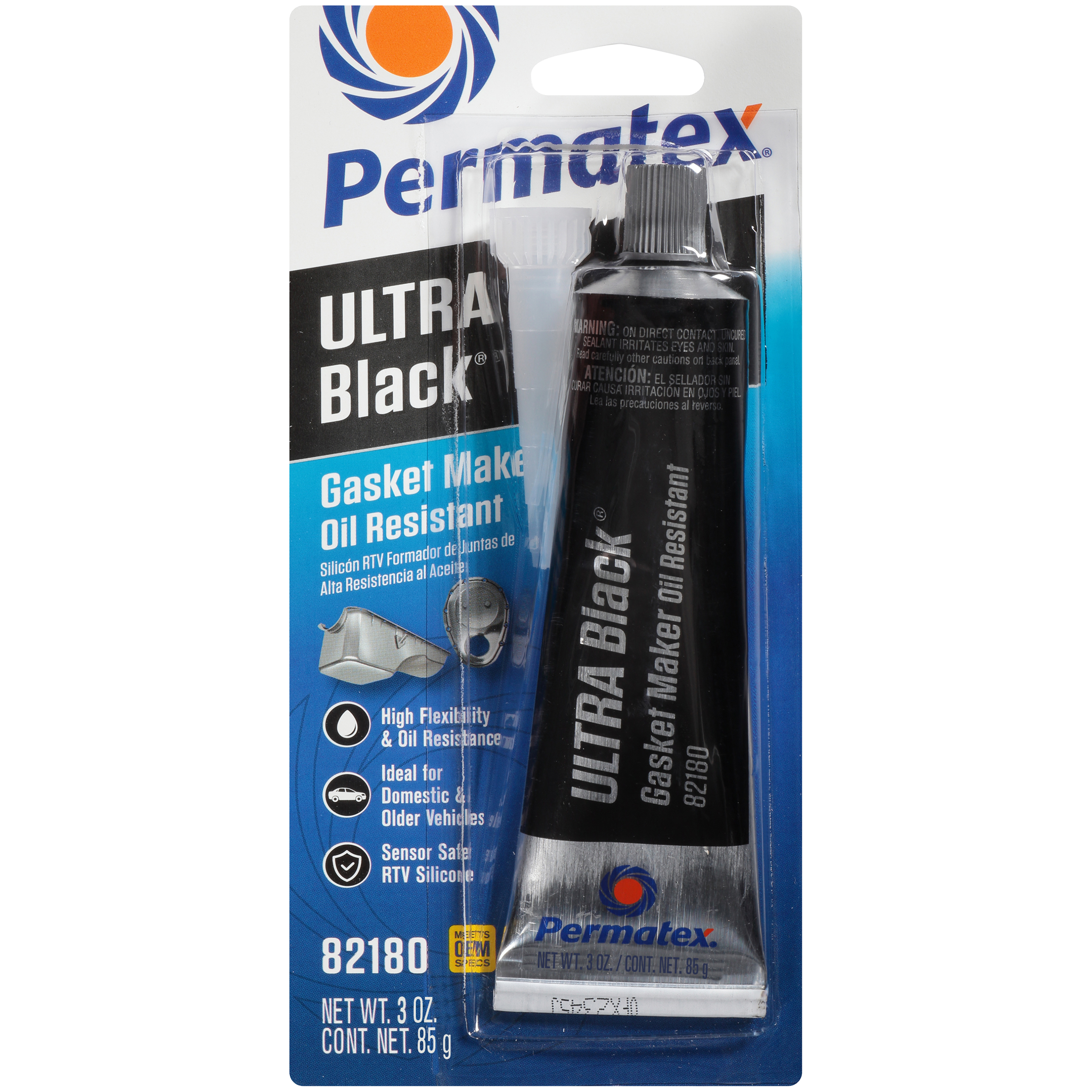 Permatex® Ultra Black® RTV Silicone Gasket Maker, .5 OZ - Permatex