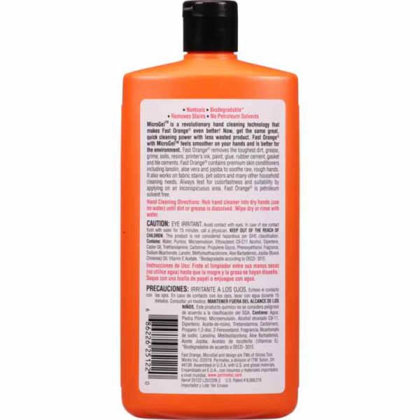 Permatex Fast Orange Smooth Lotion Hand Cleaners, Citrus, Bottle w/Pump, 1  gal, 4/CS